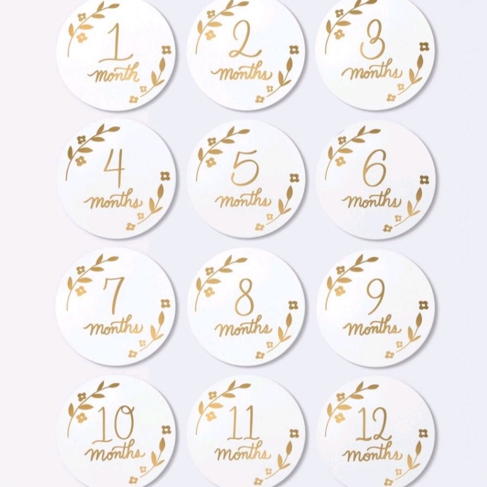 🆕️Cloud Island Baby Milestone Cards-Luxe White & Gold-Set of 6